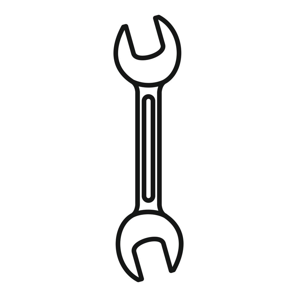 Wrench tool icon, outline style vector