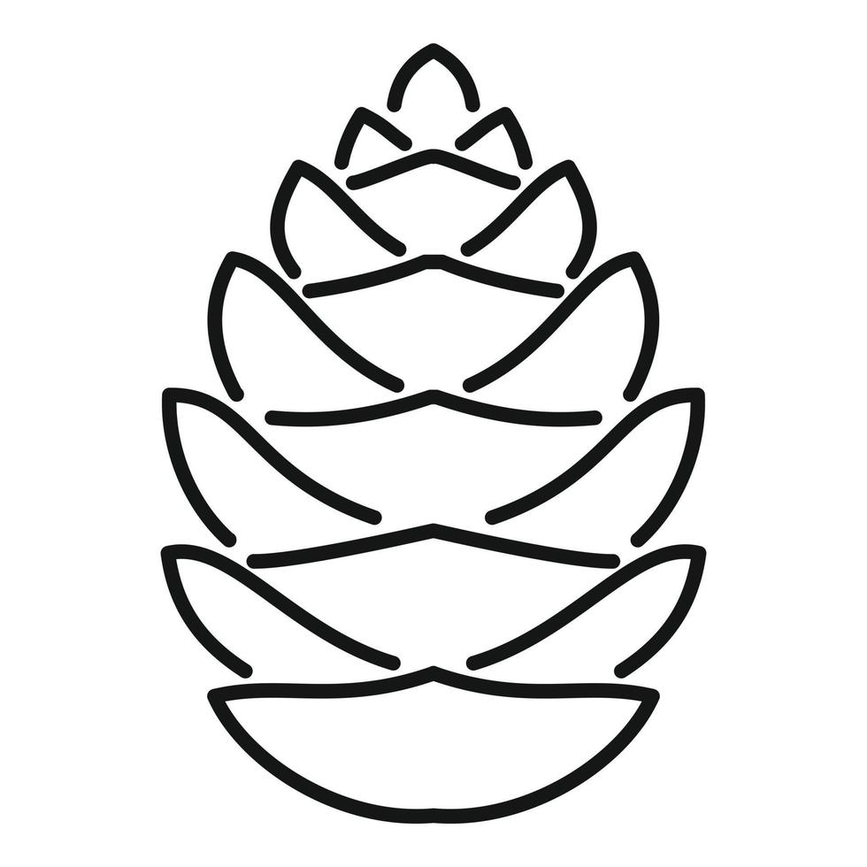 Fall pine cone icon, outline style vector