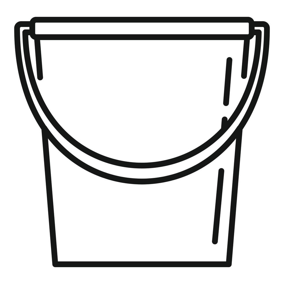 Cleaning plastic bucket icon, outline style vector