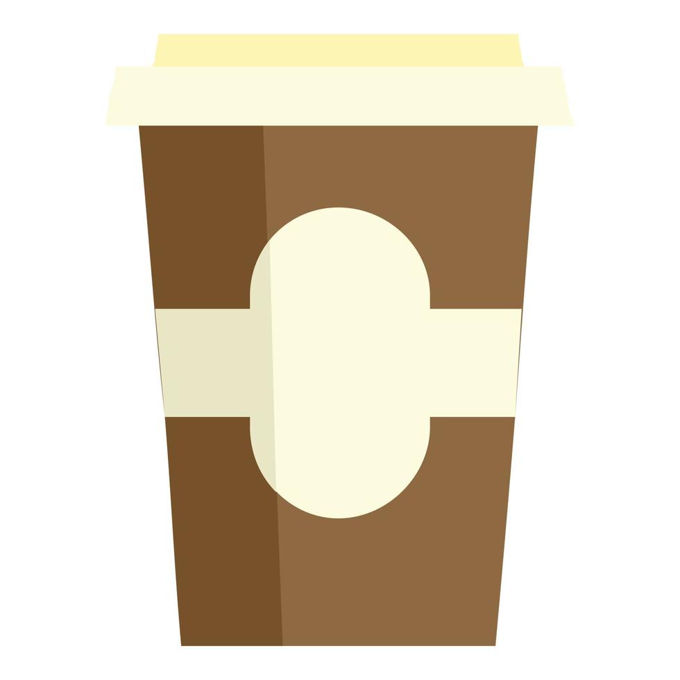 icono de taza de papel de té, estilo plano vector