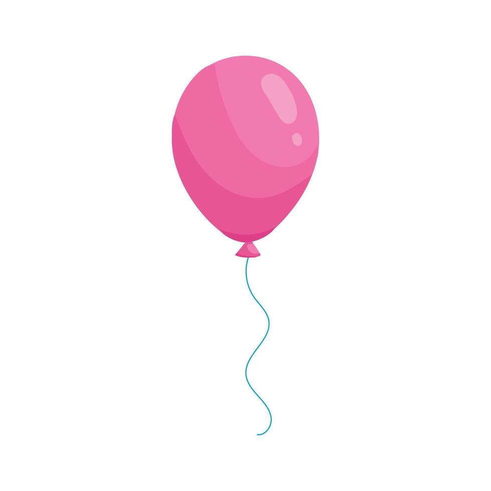 icono de globo rosa en estilo de dibujos animados vector