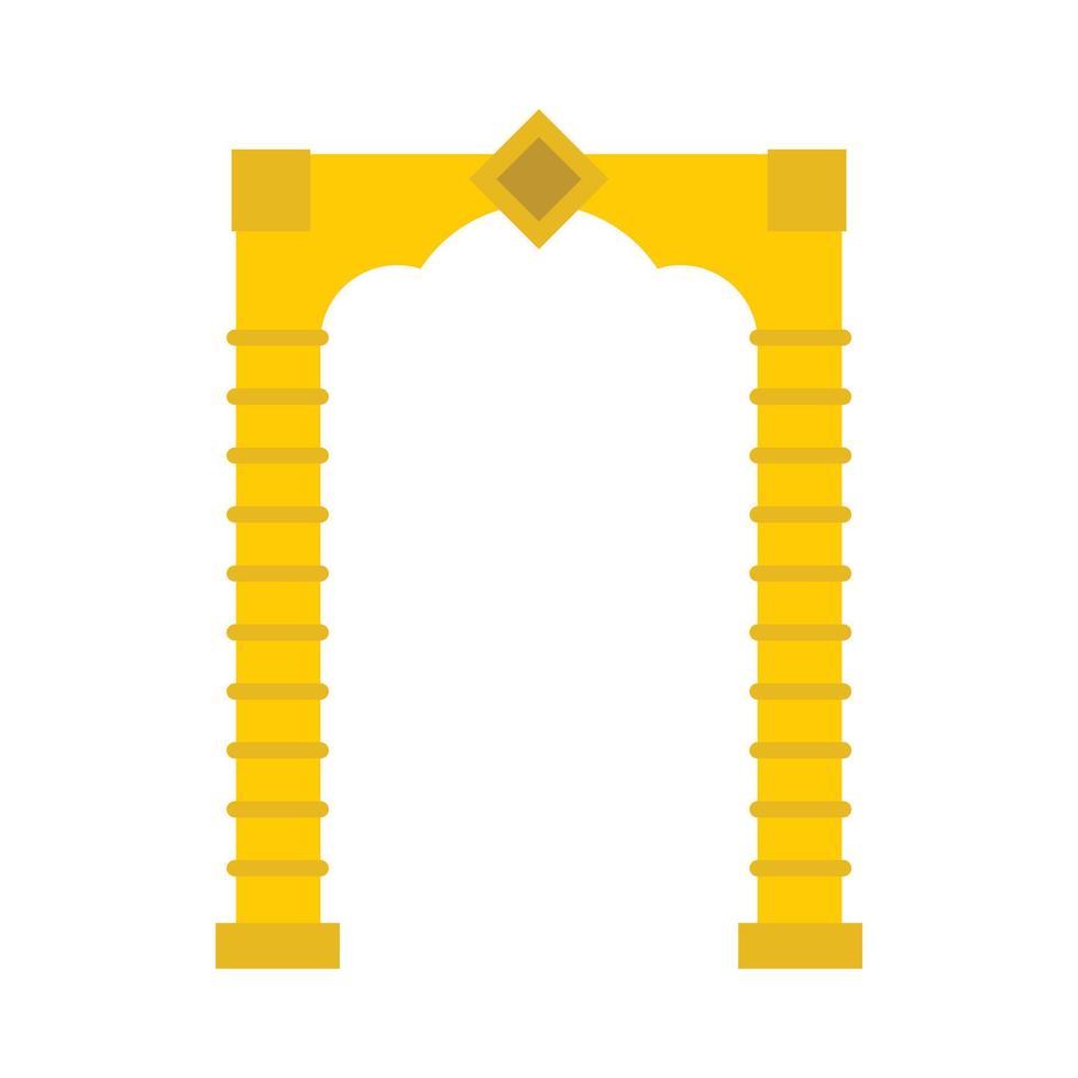 icono de arco amarillo, estilo plano vector