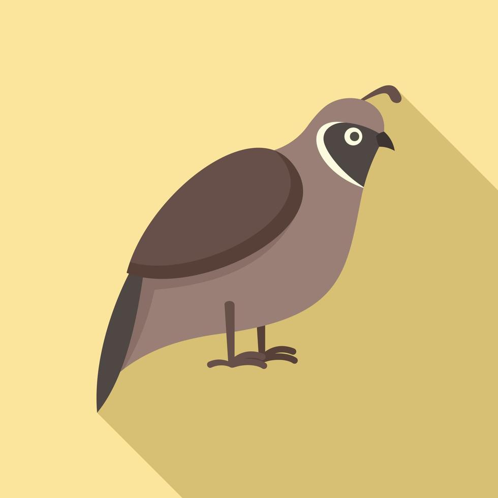 Quail domestic icon, flat style vector