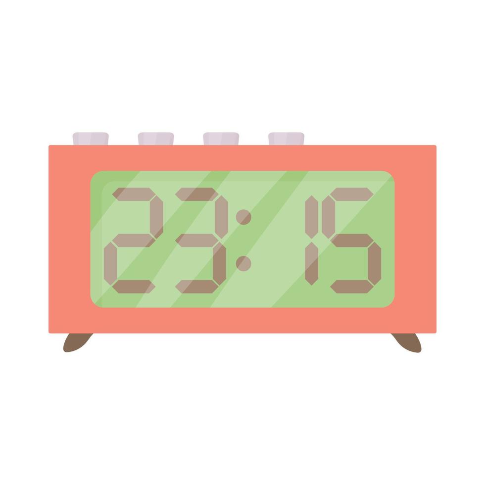 Retro digital table clock icon, cartoon style vector