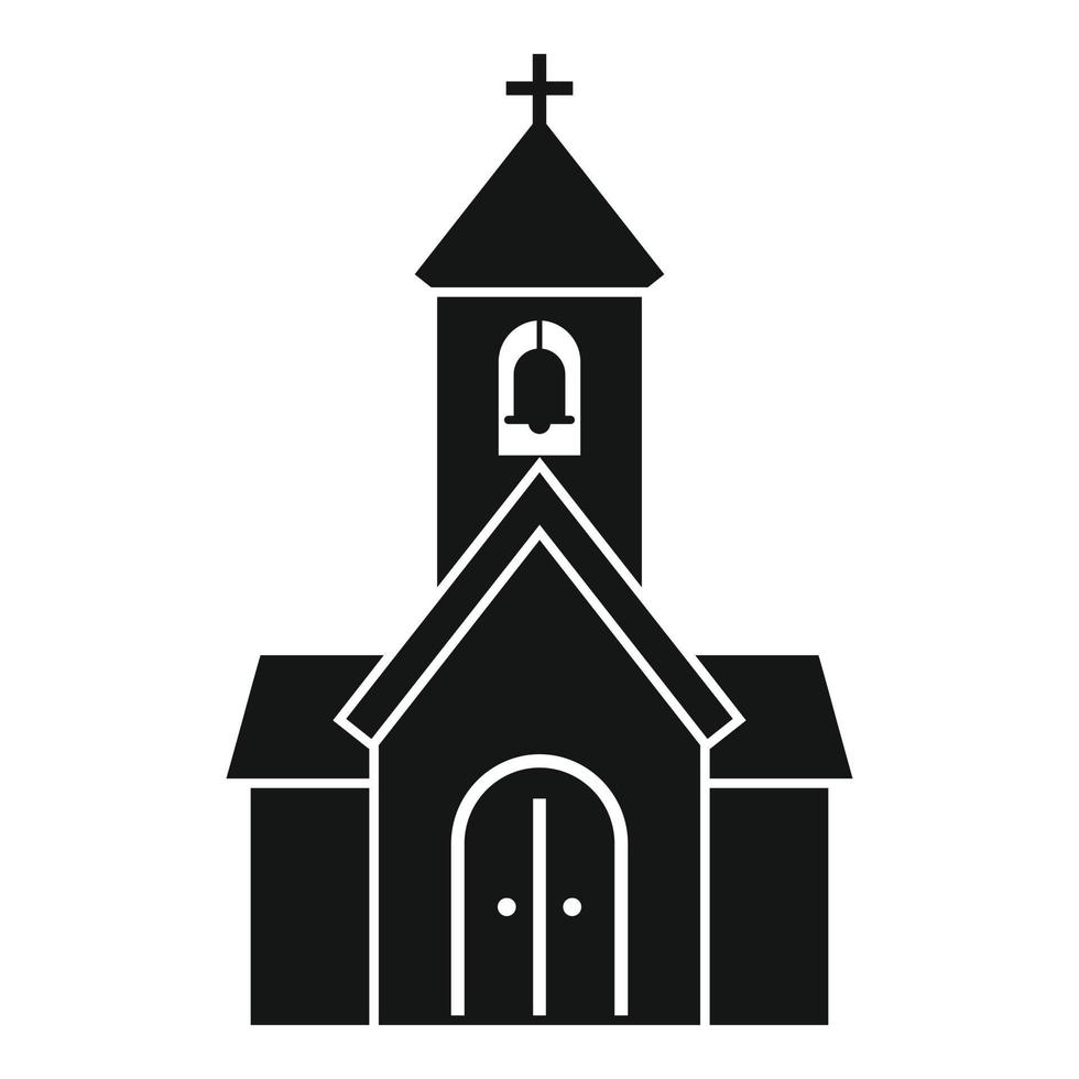 City chapel icon, simple style vector