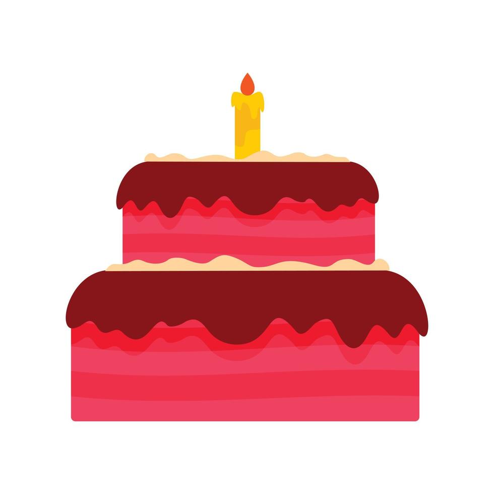 Vanilla cake icon, flat style vector