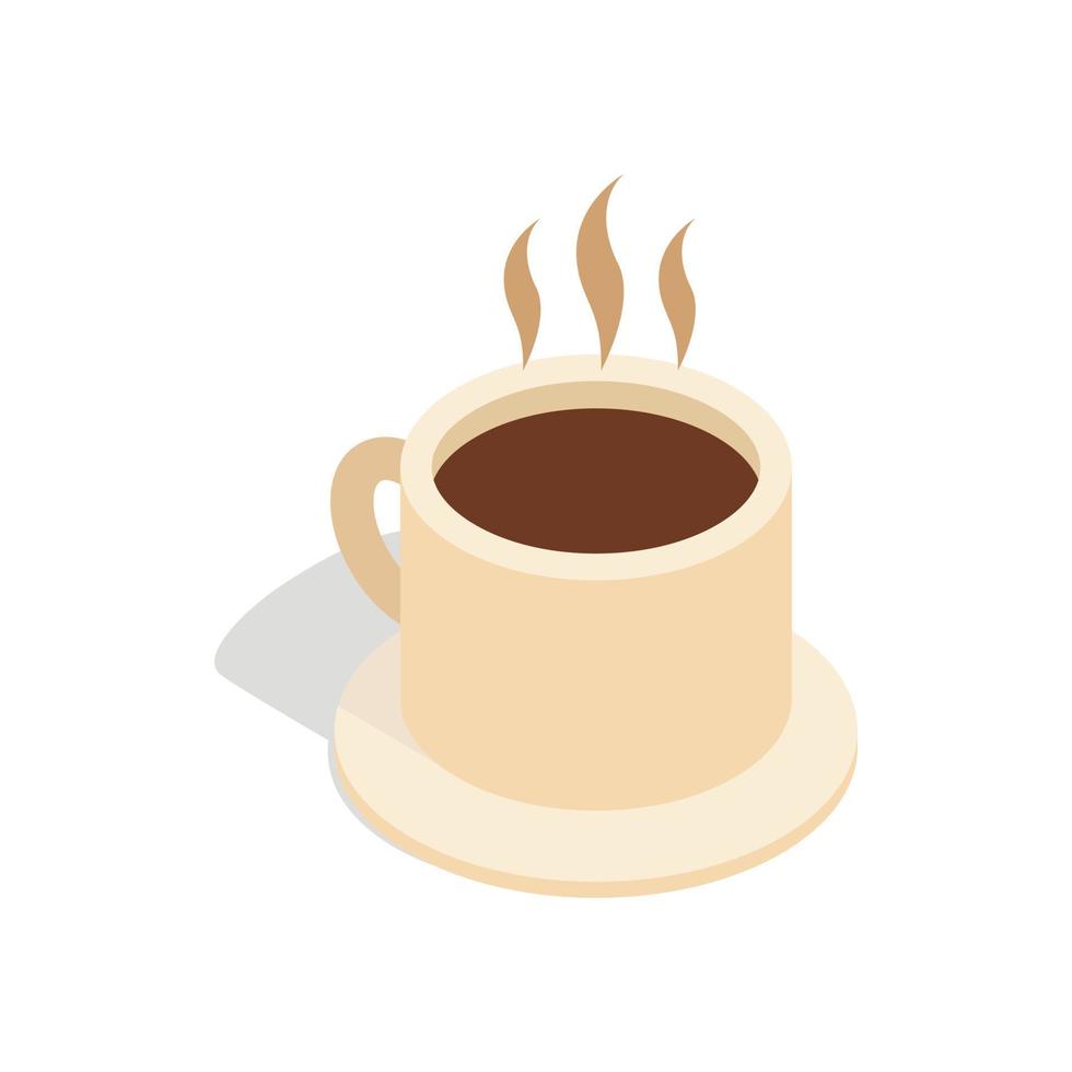 Coffee cup icon, isometric 3d style vector