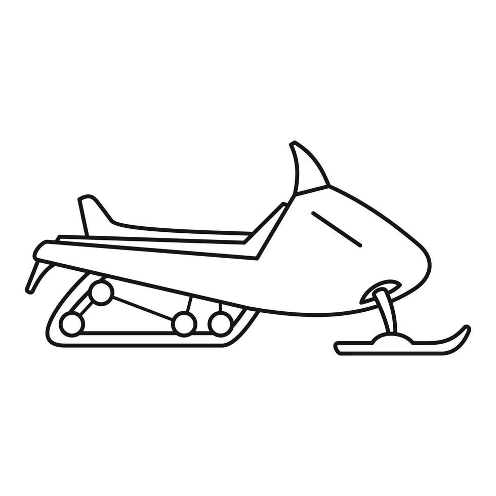 Snowmobile icon, outline style vector