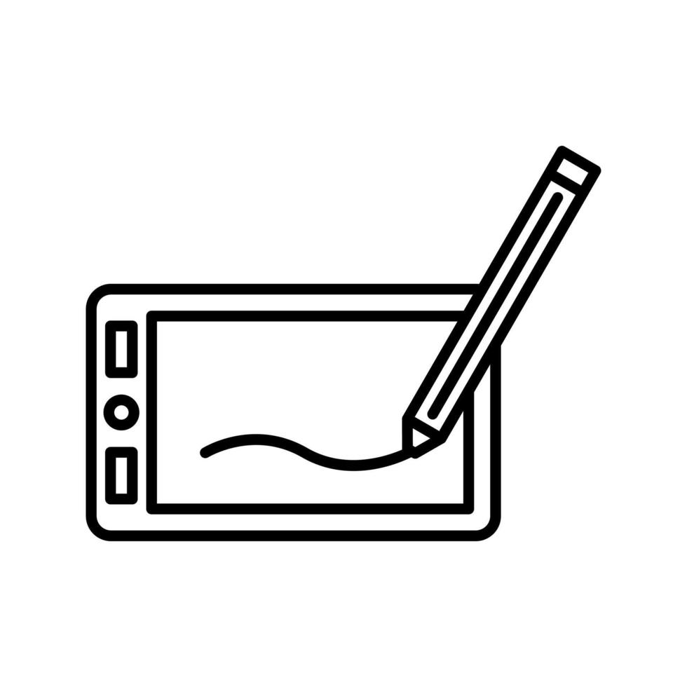 icono de vector de tableta de dibujo