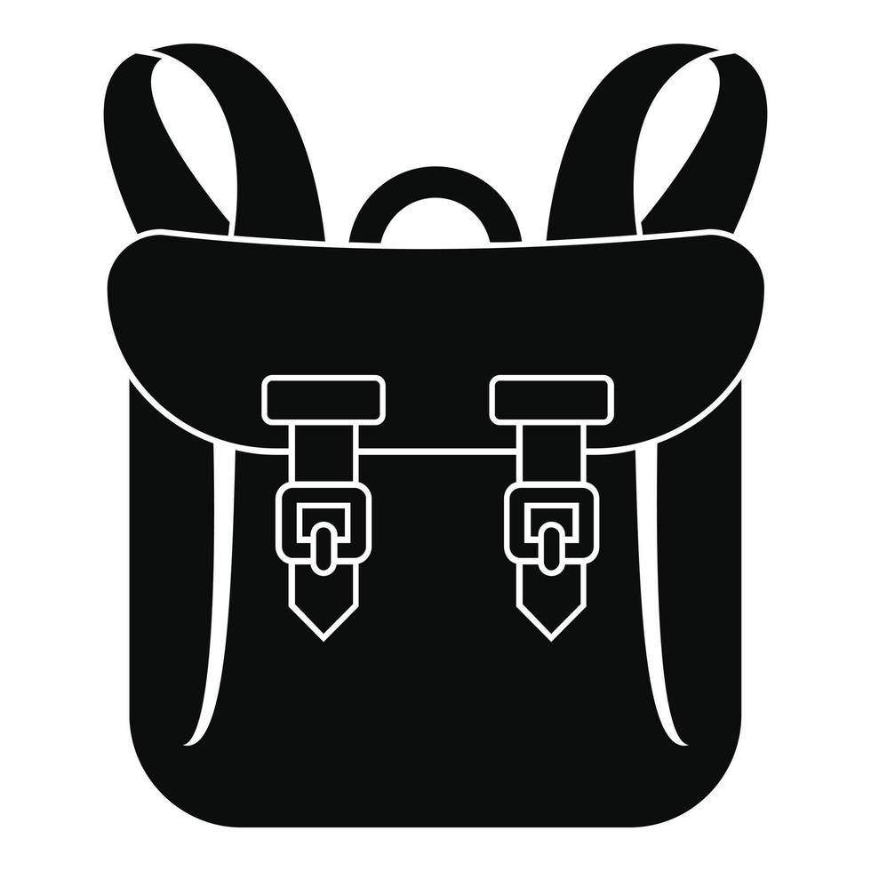 icono de mochila de aventura, estilo simple vector