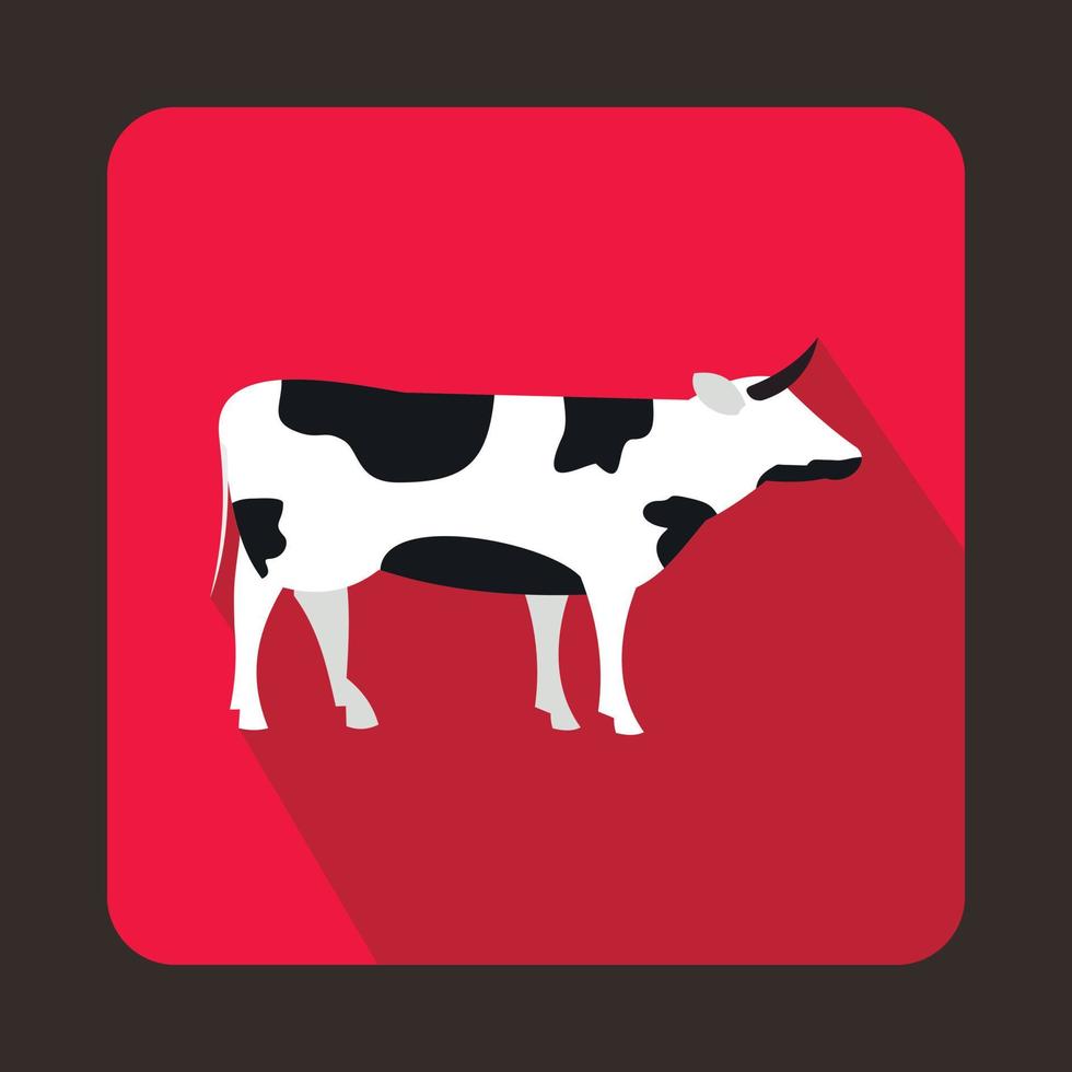 icono de vaca suiza, estilo plano vector