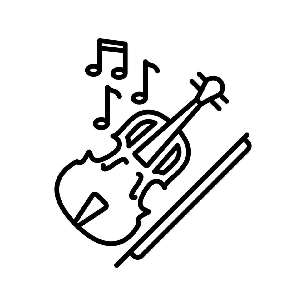 icono de vector de violín