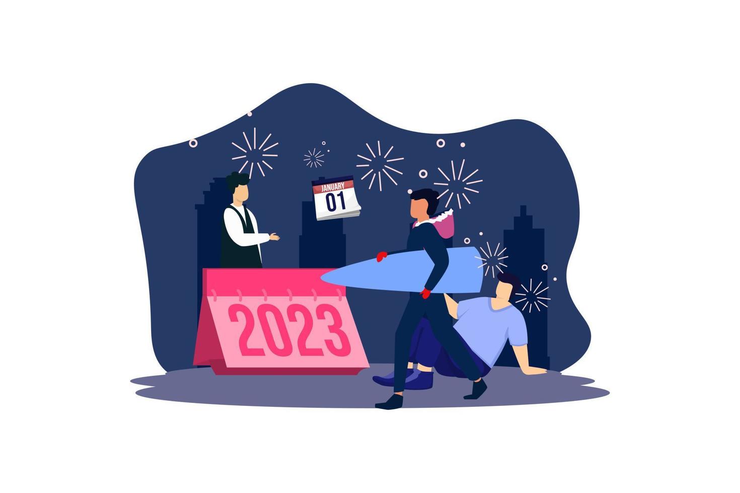 Party New Year Flat Design vector