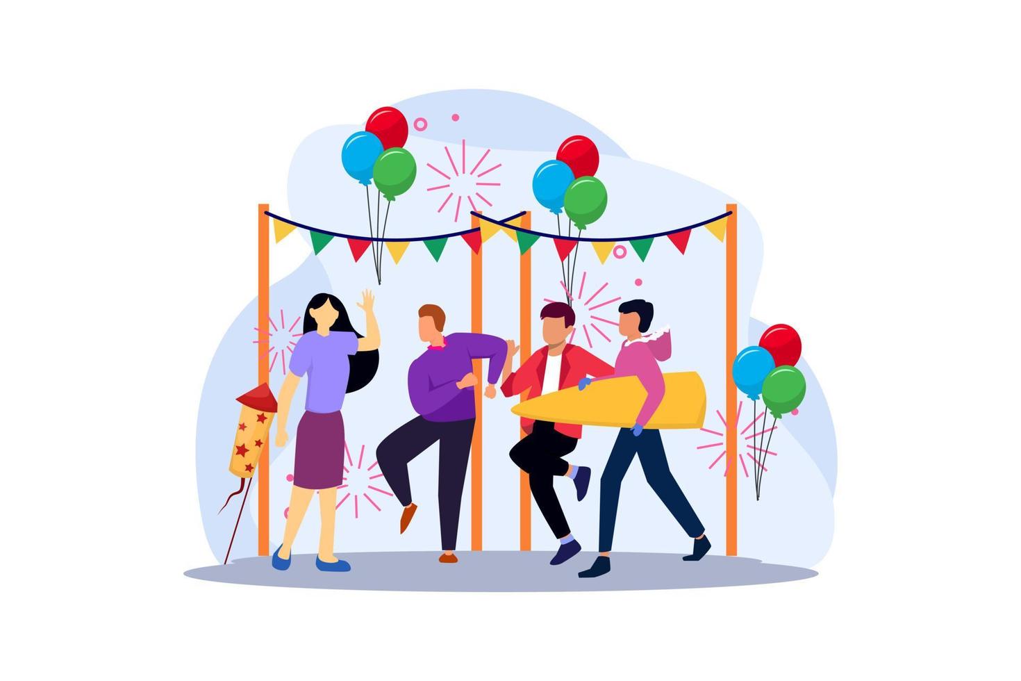 Party of the New Year Flat Design vector