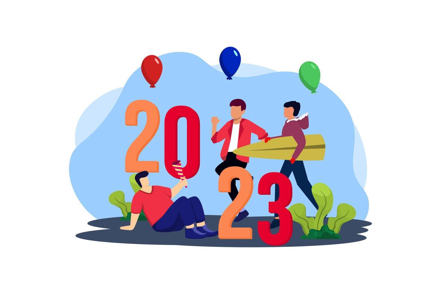 Happy New Year Flat Design vector