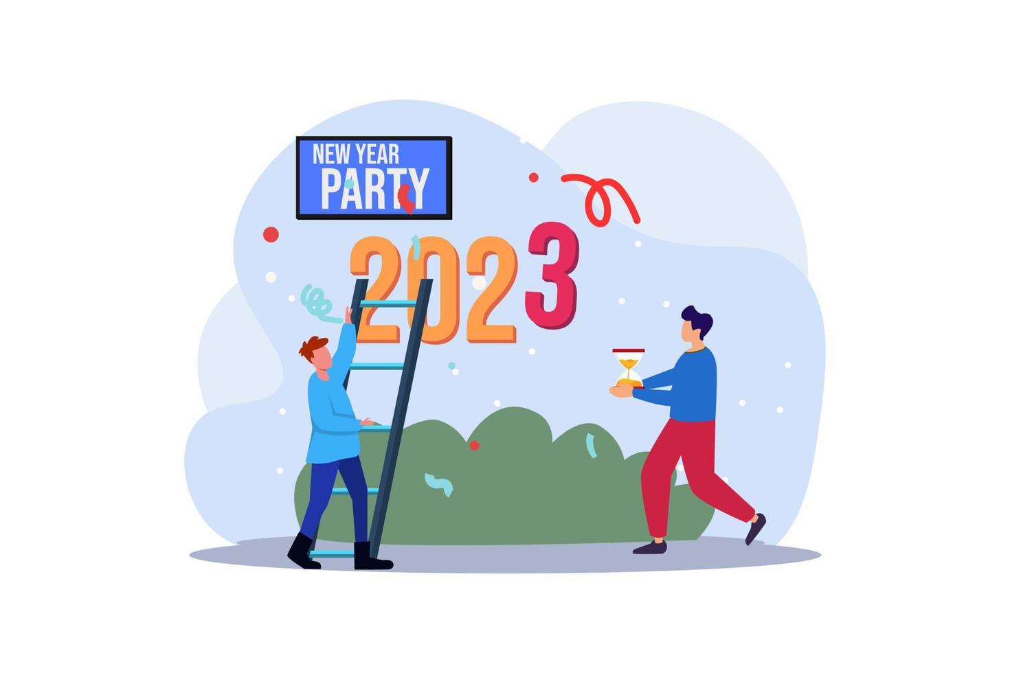 Party of the New Year Flat Design vector