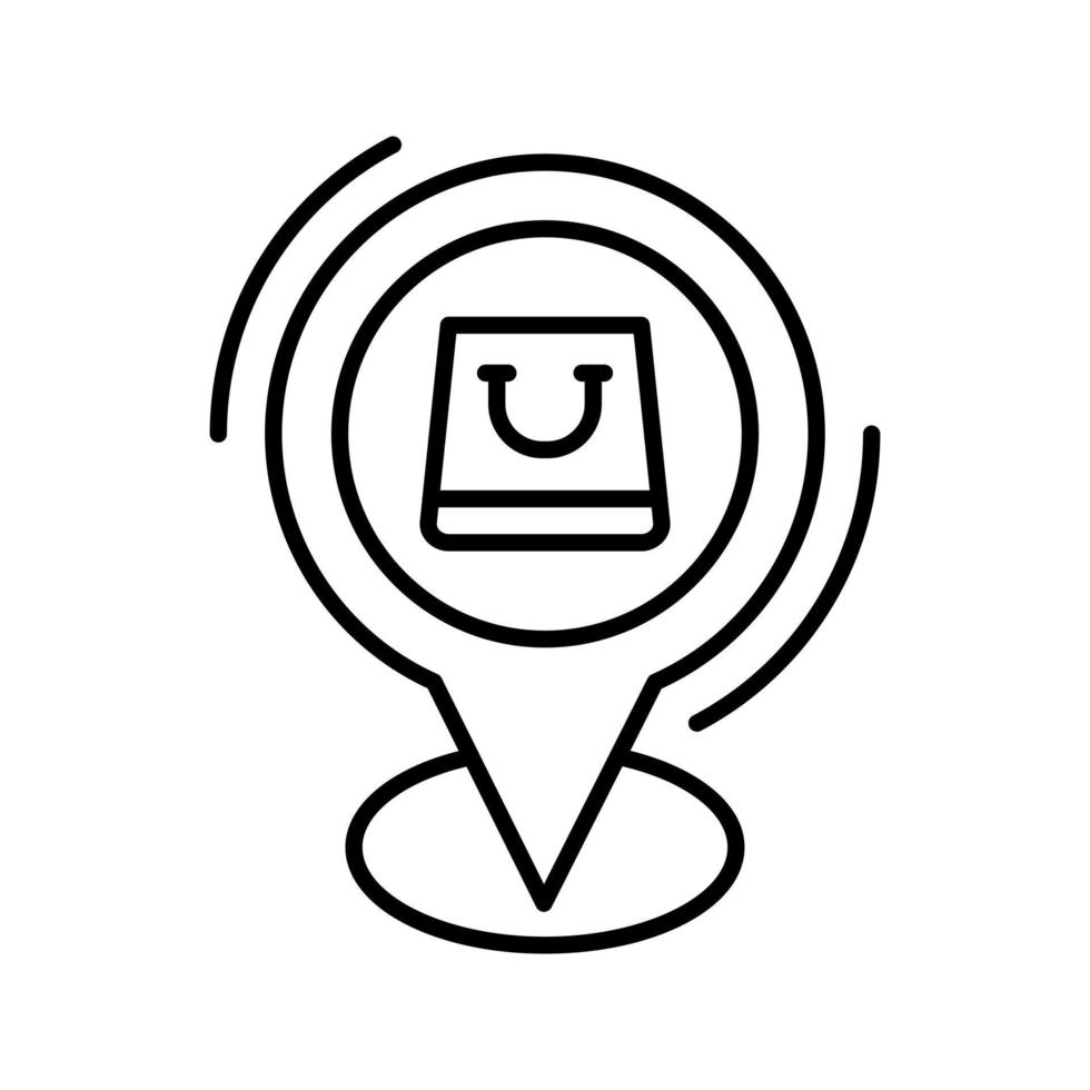 icono de vector de ubicación de tienda