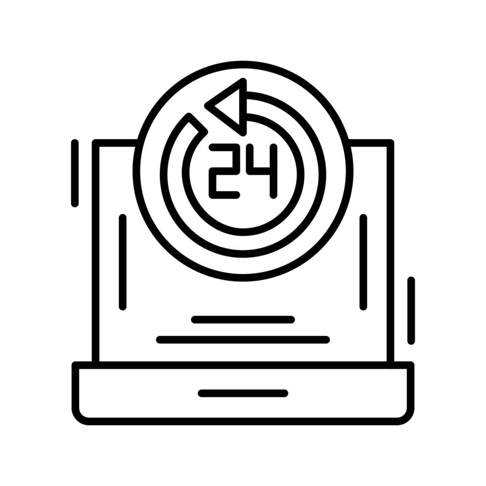 icono de vector de soporte 24h