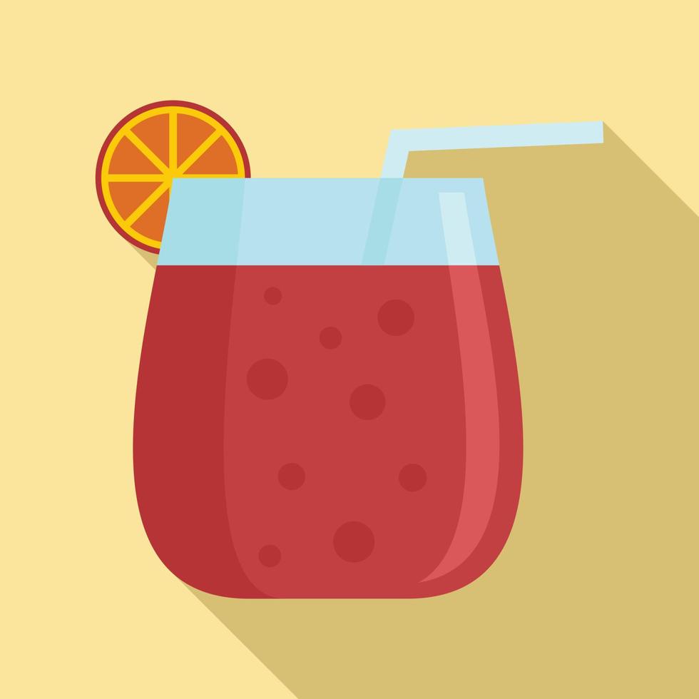 Cocktail glass icon, flat style vector