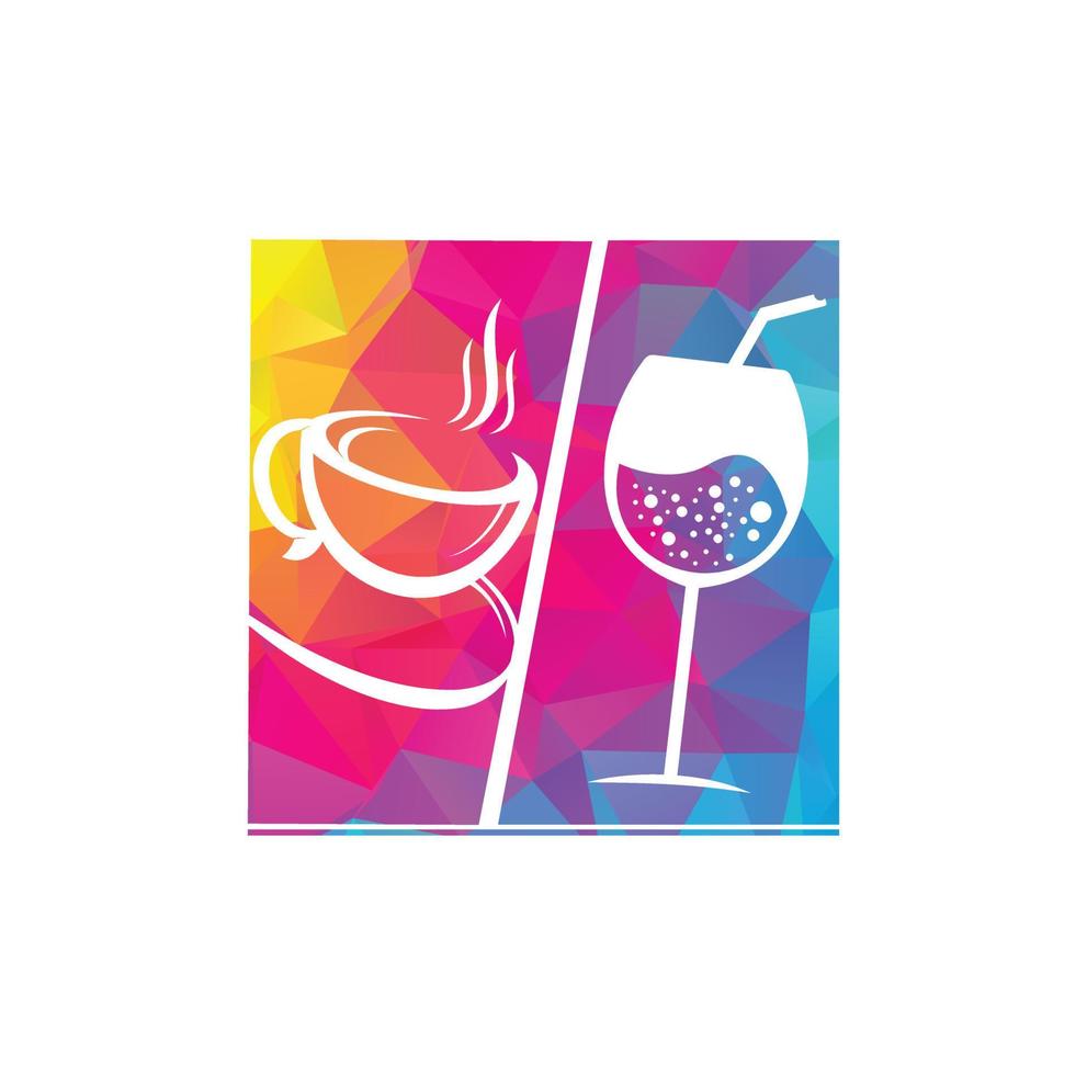 coffee and wine logo design vector illustration.