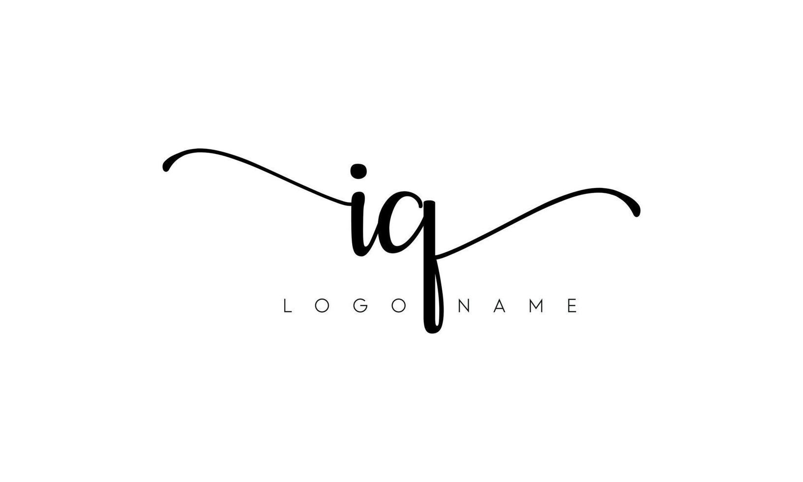 Handwriting letter IQ logo pro vector file pro Vector Pro Vector