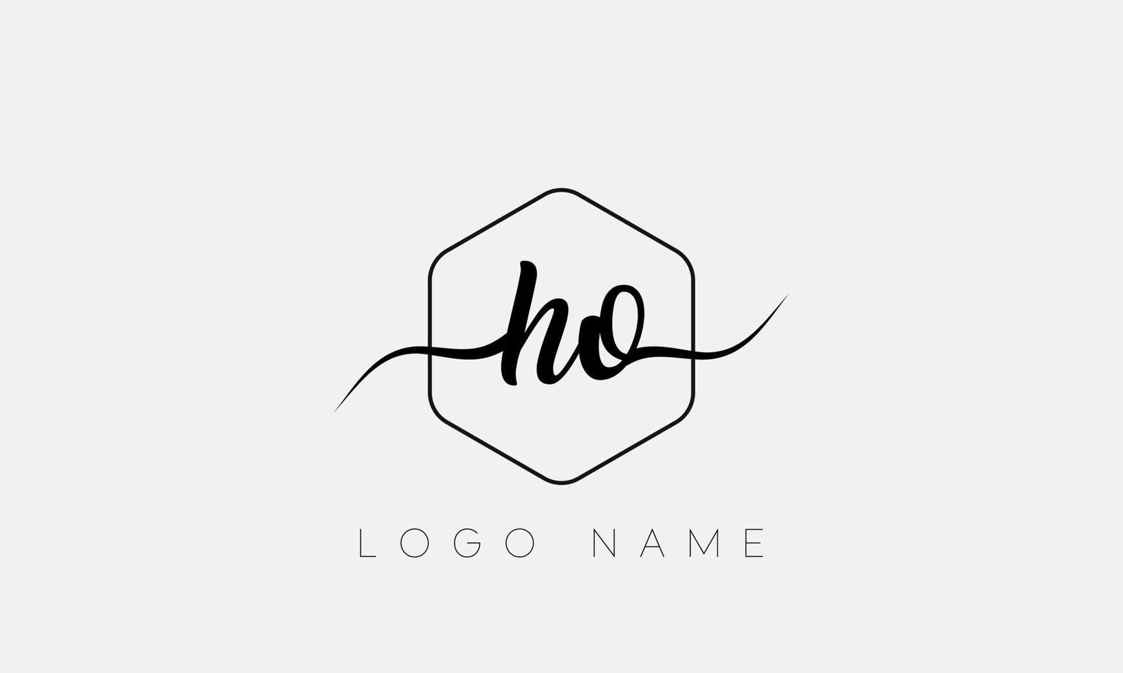 Handwriting letter HO logo pro vector file pro Vector Pro Vector