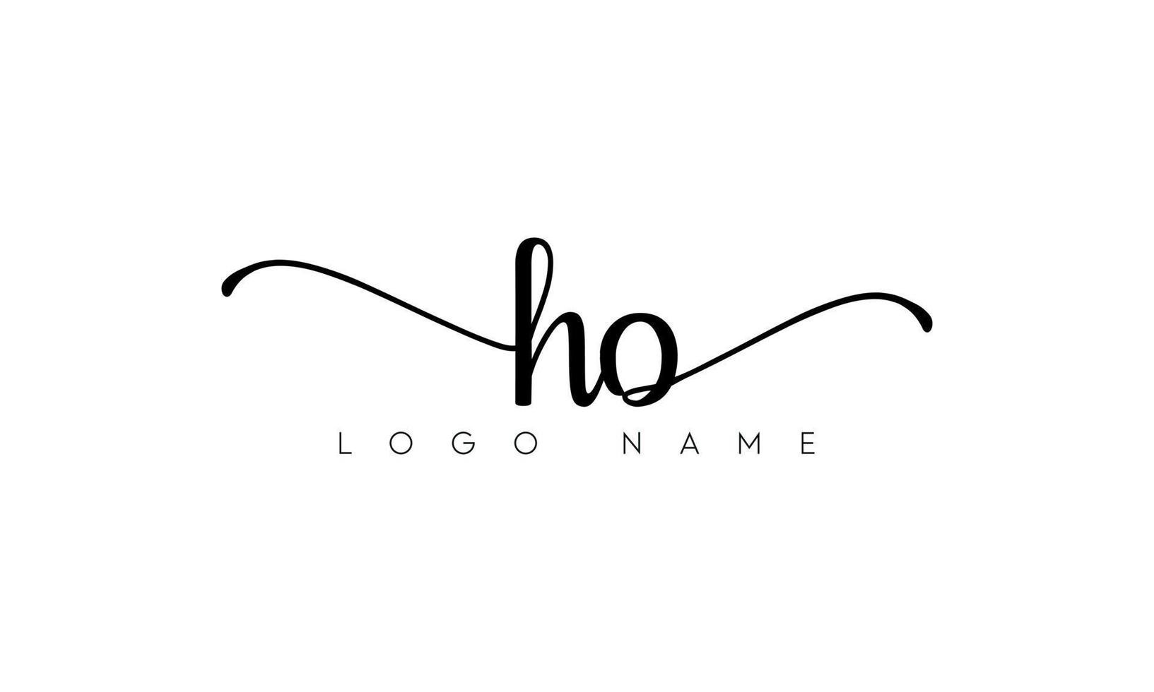 Handwriting letter HO logo pro vector file pro Vector Pro Vector