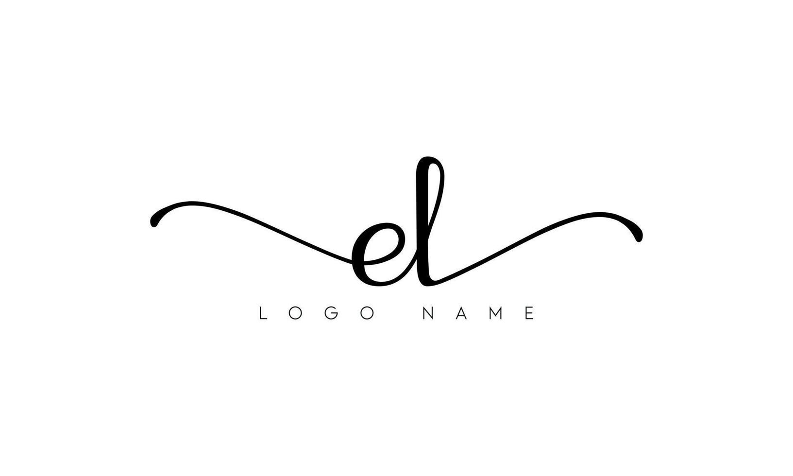 Handwriting letter EL logo pro vector file pro Vector Pro Vector