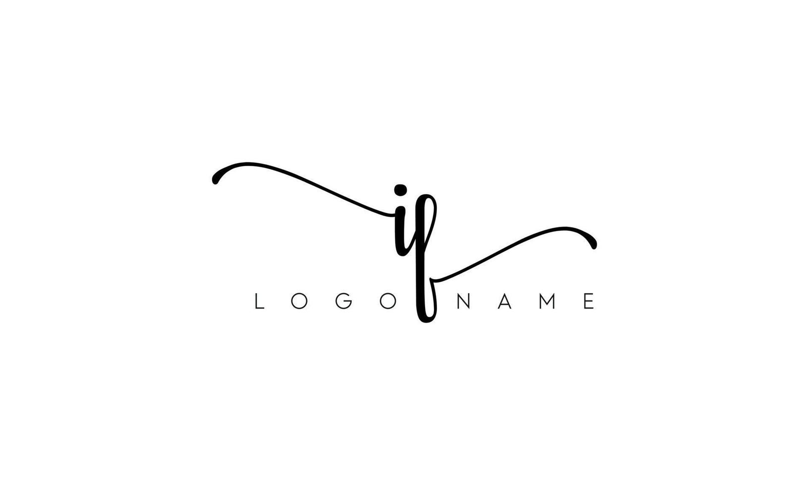 Handwriting letter IF logo pro vector file pro Vector Pro Vector