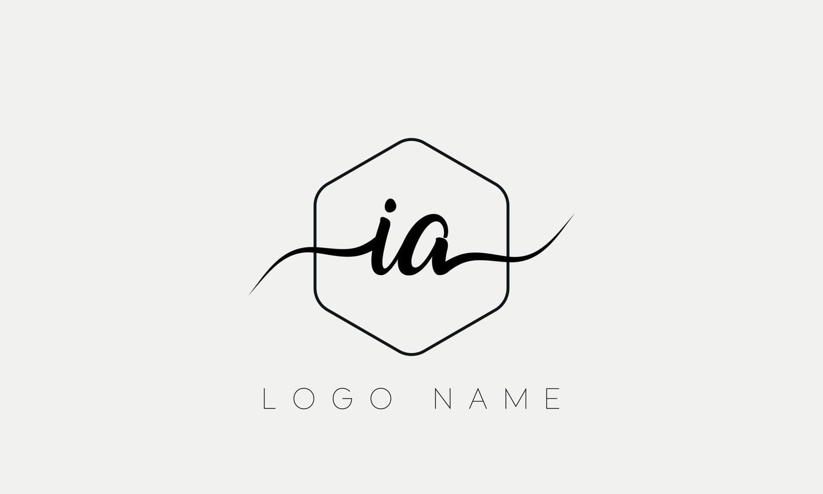 Handwriting letter IA logo pro vector file pro Vector Pro Vector