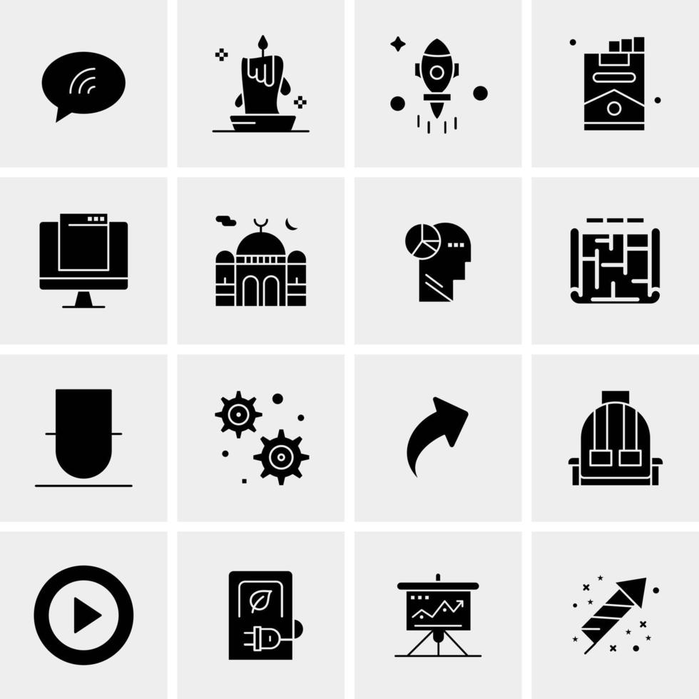 16 iconos de negocios universales vector ilustración de icono creativo para usar en proyectos relacionados con la web y dispositivos móviles