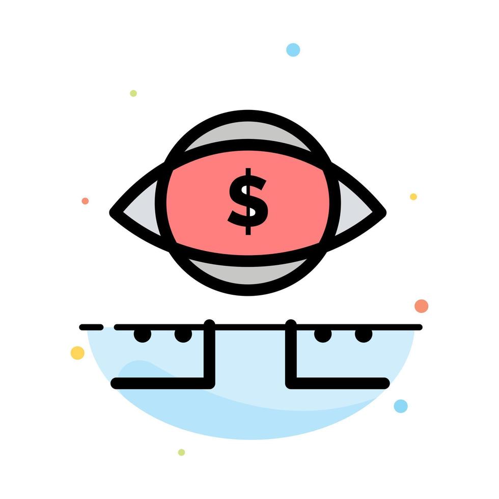 Eye Dollar Marketing Digital Abstract Flat Color Icon Template vector