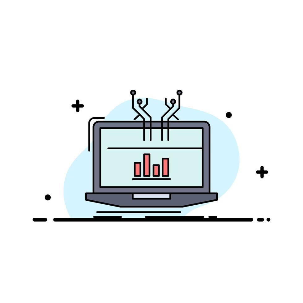 Analysis analytical management online platform Flat Color Icon Vector