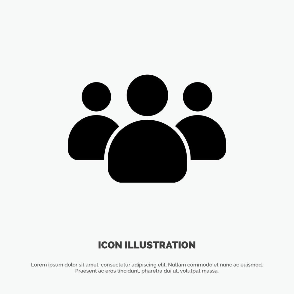 Friends Group Users Team solid Glyph Icon vector