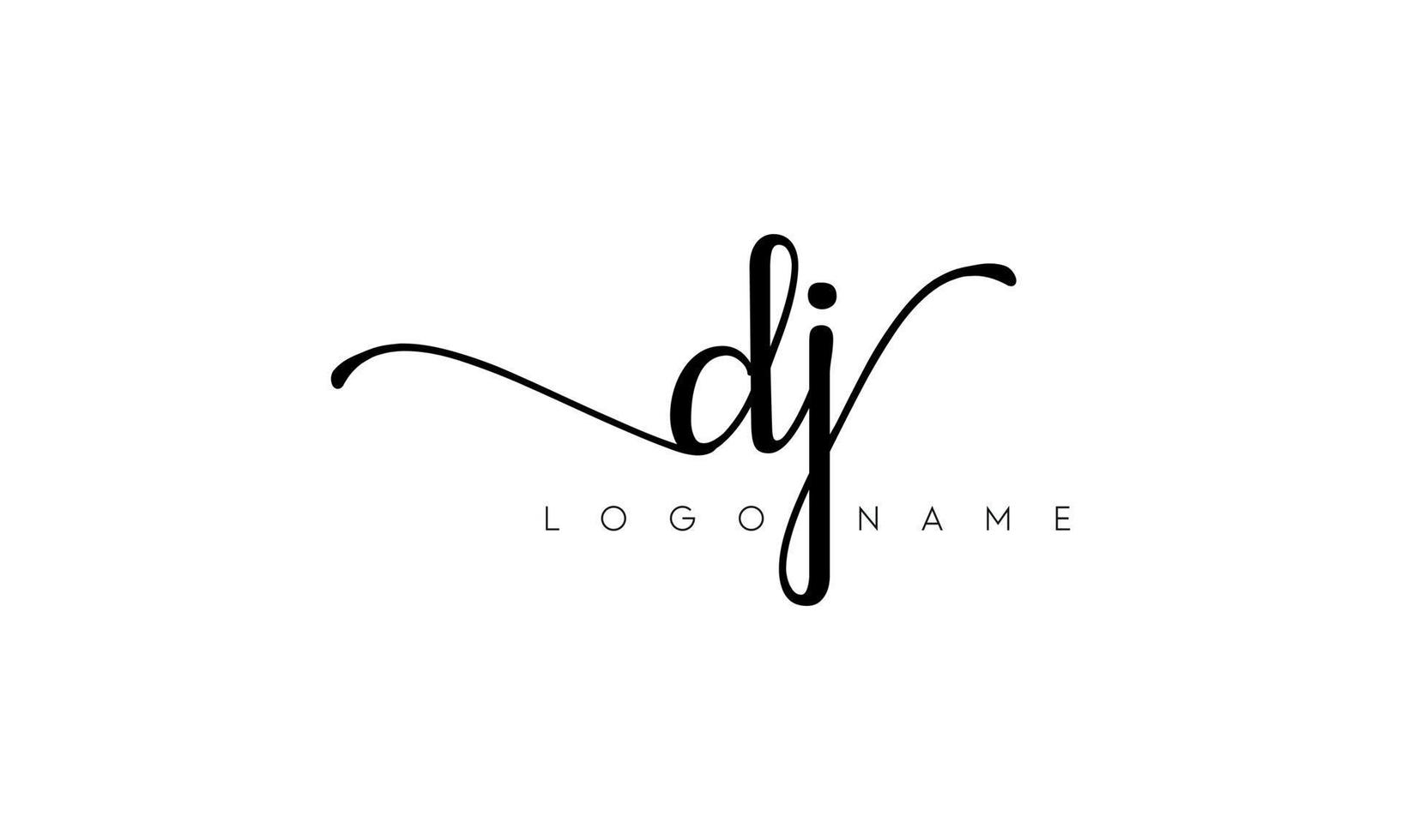 Handwriting letter DJ logo pro vector file pro Vector Pro Vector