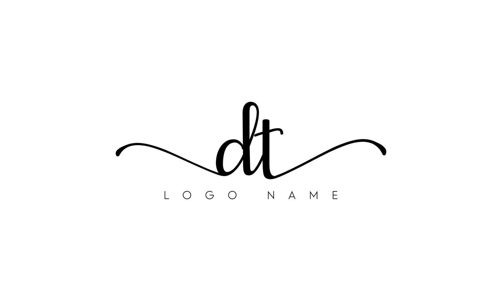 Handwriting letter DT logo pro vector file pro Vector Pro Vector