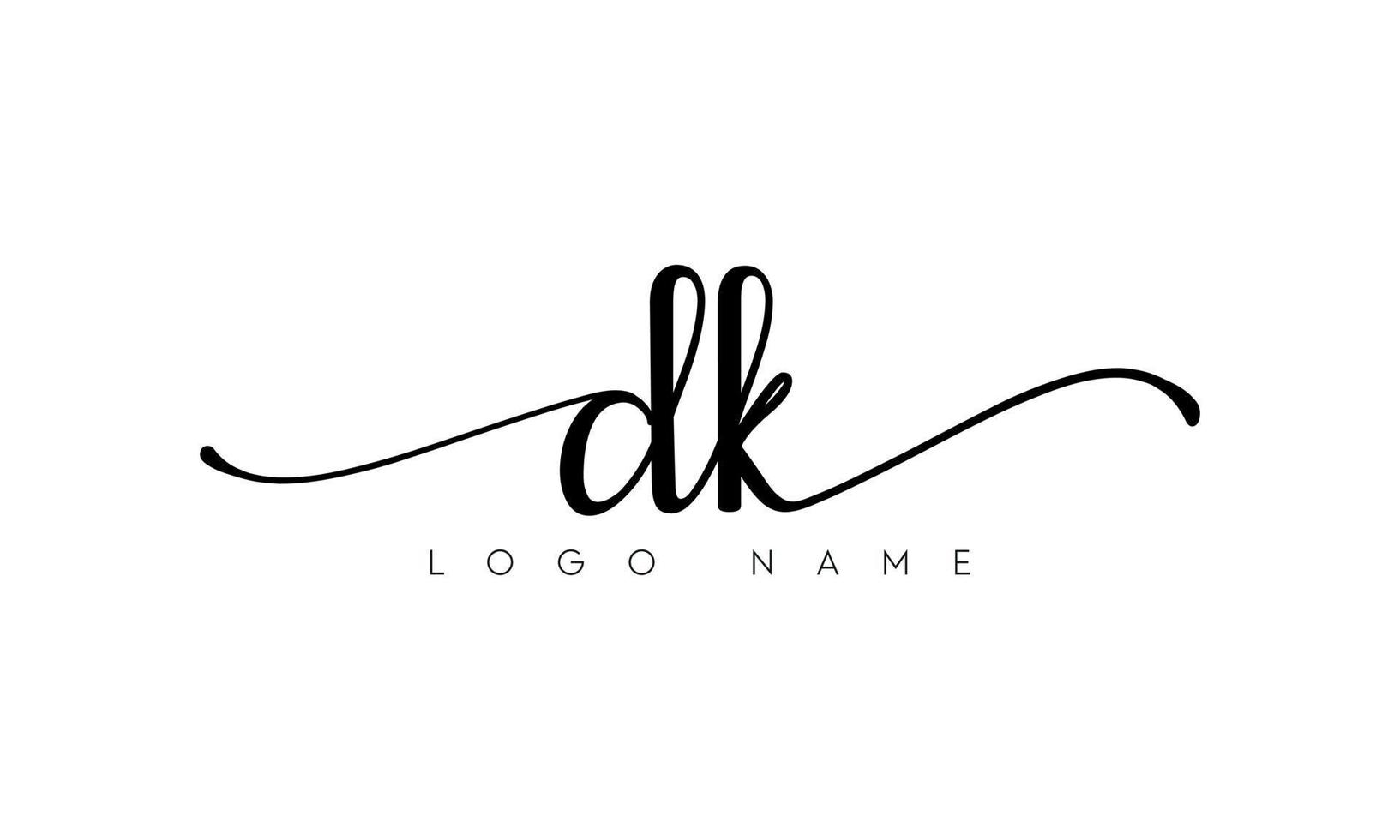 Handwriting letter DK logo pro vector file pro Vector Pro Vector