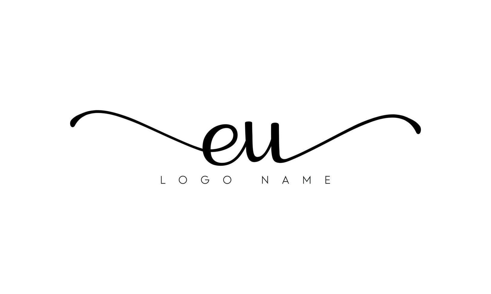 Handwriting letter EU logo pro vector file pro Vector Pro Vector