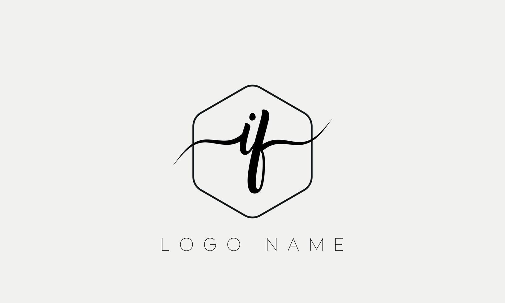 Handwriting letter IF logo pro vector file pro Vector Pro Vector