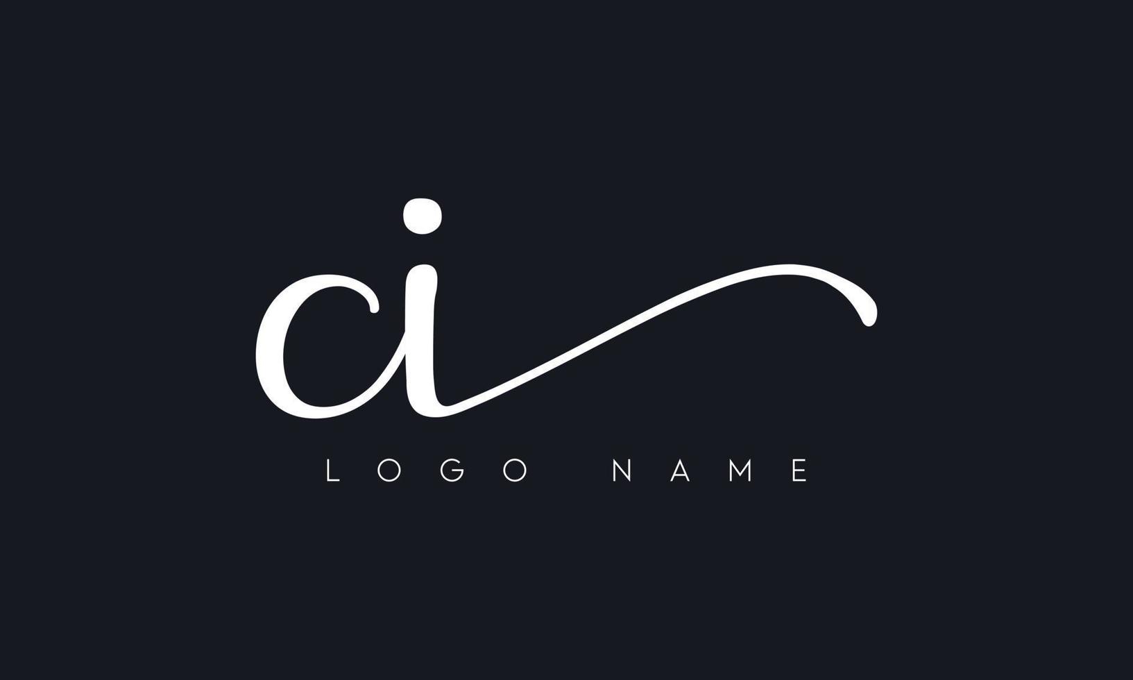 Handwriting letter CI logo pro vector file pro Vector Pro Vector