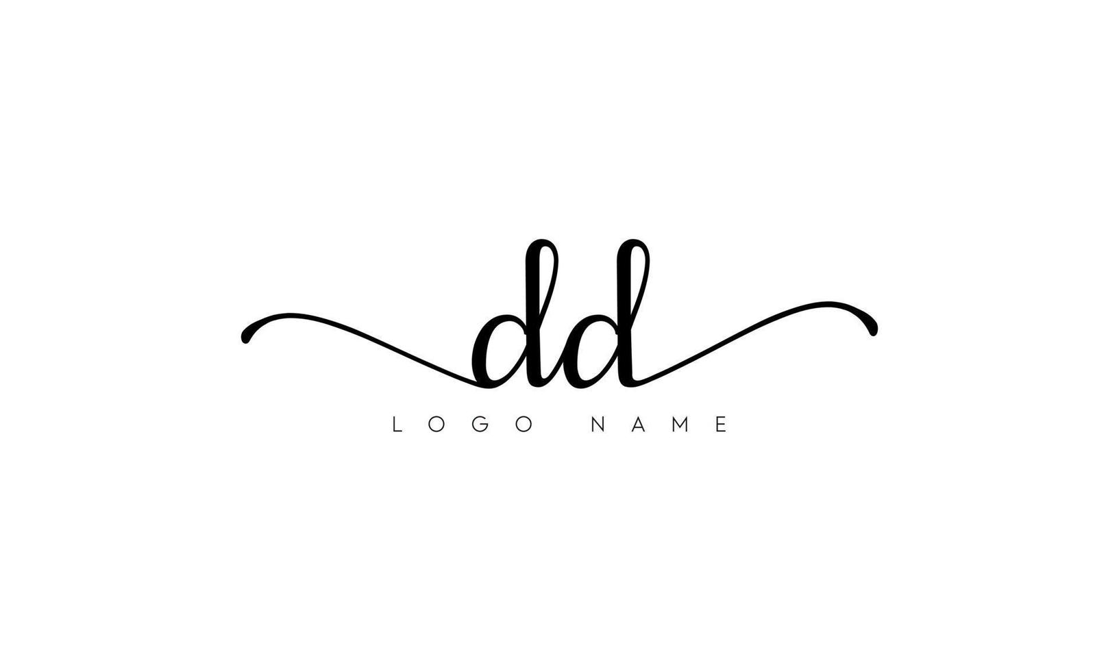 Handwriting letter DD logo pro vector file pro Vector Pro Vector