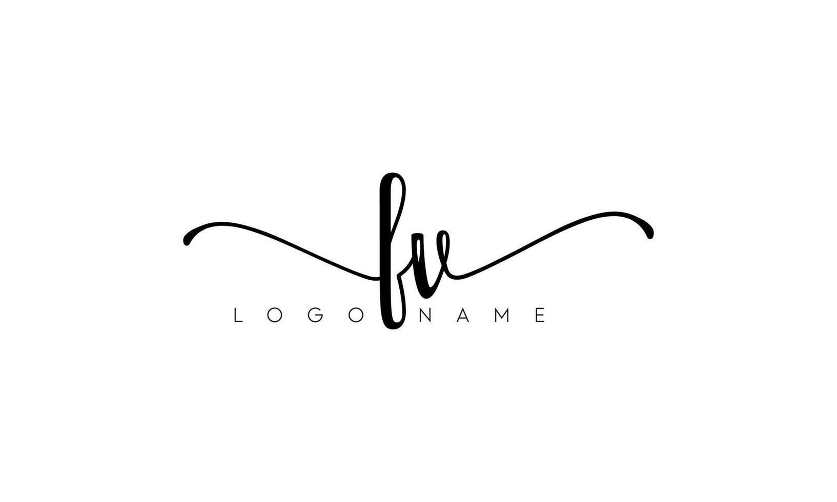 Handwriting letter FV logo pro vector file pro Vector Pro Vector