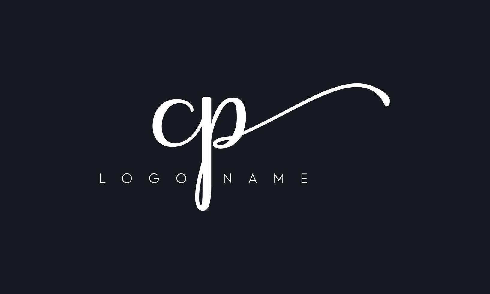 Handwriting letter CP logo pro vector file pro Vector Pro Vector