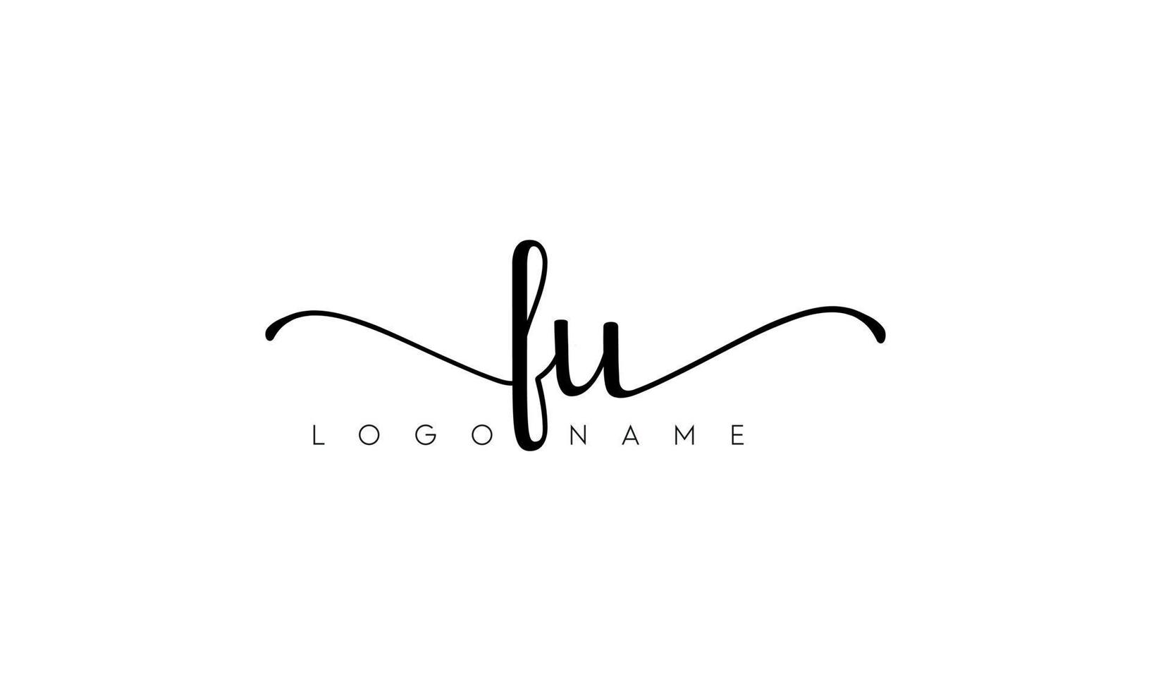 Handwriting letter FU logo pro vector file pro Vector Pro Vector