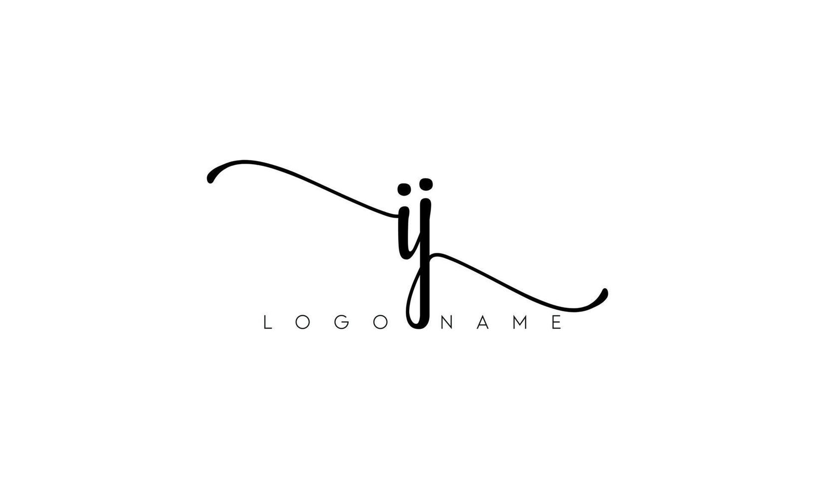 Handwriting letter IJ logo pro vector file pro Vector Pro Vector