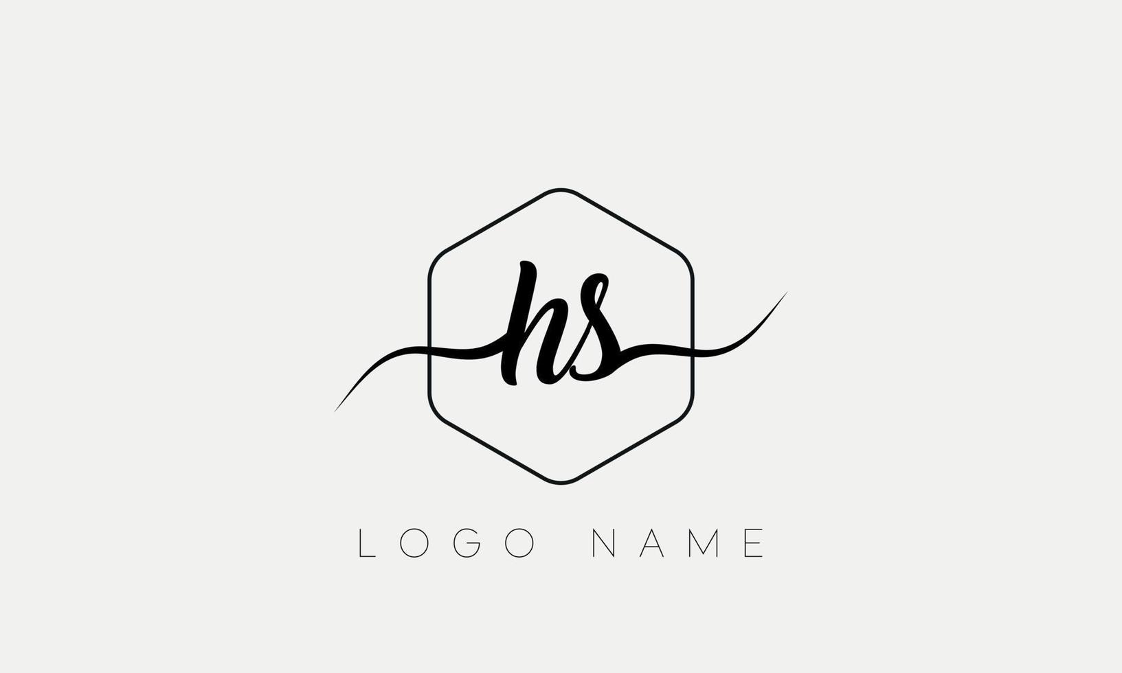 escritura a mano carta hs logo pro archivo vectorial vector