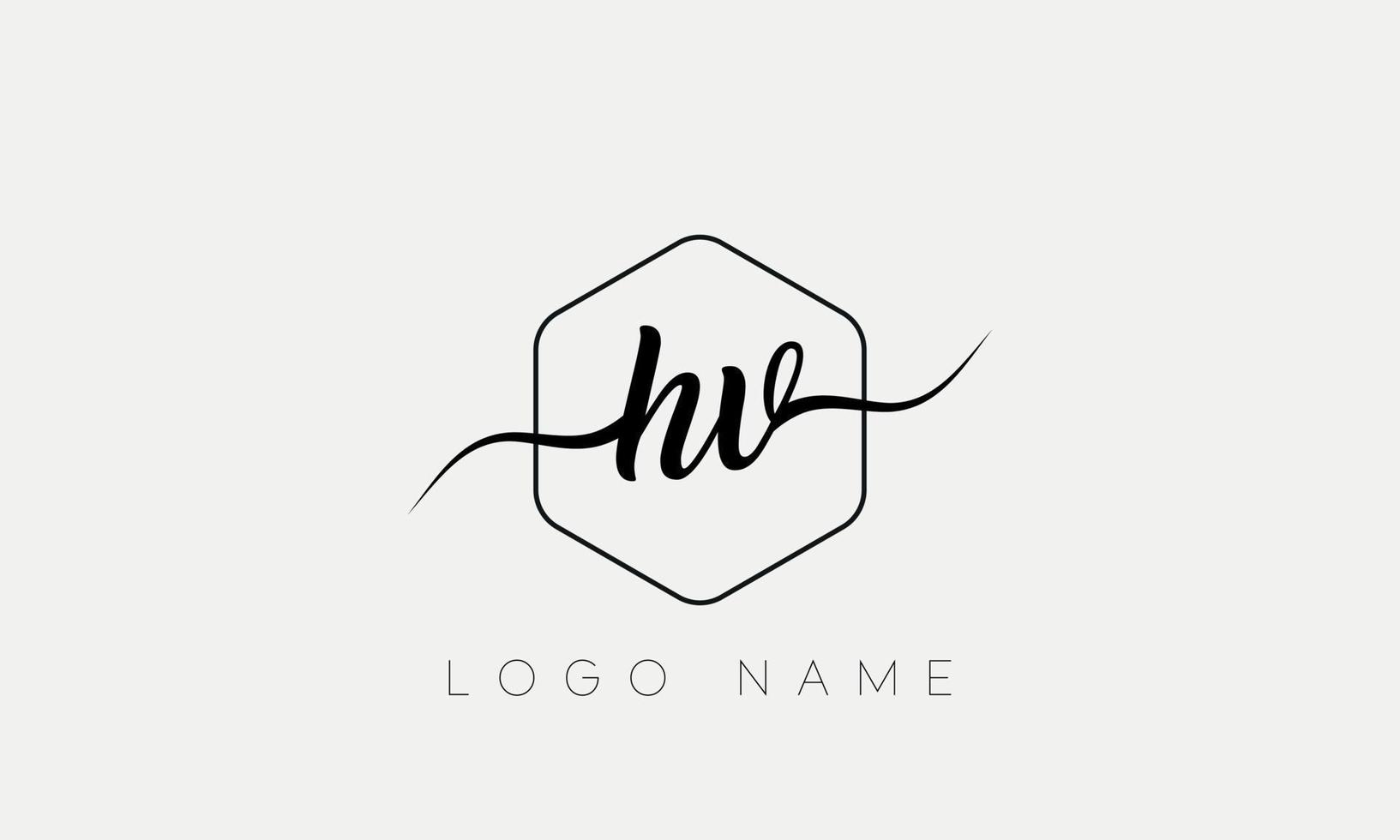 Handwriting letter HU logo pro vector file pro Vector Pro Vector