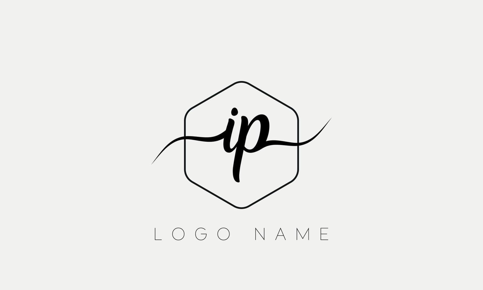 Handwriting letter IP logo pro vector file pro Vector Pro Vector