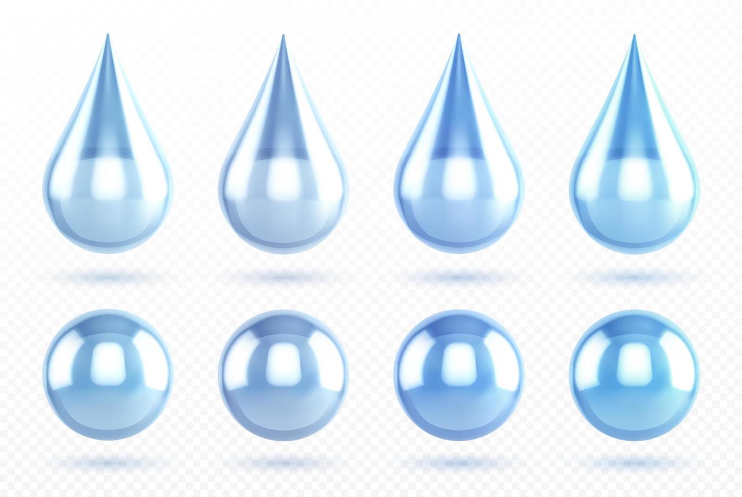 Blue water drops and aqua spheres vector