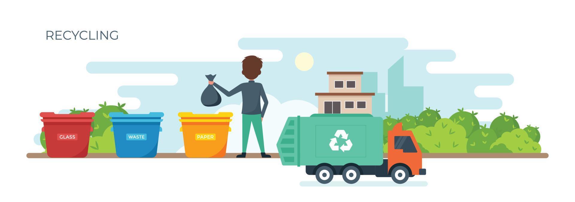 Trendy Recycling Concepts vector